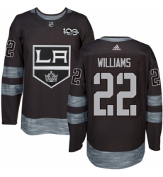 Men's Adidas Los Angeles Kings #22 Tiger Williams Authentic Black 1917-2017 100th Anniversary NHL Jersey