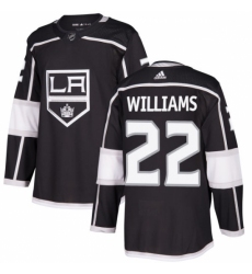 Men's Adidas Los Angeles Kings #22 Tiger Williams Authentic Black Home NHL Jersey