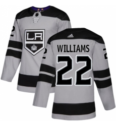 Men's Adidas Los Angeles Kings #22 Tiger Williams Premier Gray Alternate NHL Jersey