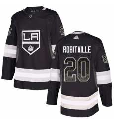 Men's Adidas Los Angeles Kings #20 Luc Robitaille Authentic Black Drift Fashion NHL Jersey
