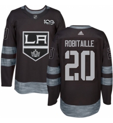 Men's Adidas Los Angeles Kings #20 Luc Robitaille Premier Black 1917-2017 100th Anniversary NHL Jersey