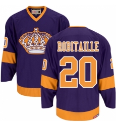 Men's CCM Los Angeles Kings #20 Luc Robitaille Premier Purple Throwback NHL Jersey