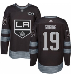 Men's Adidas Los Angeles Kings #19 Butch Goring Authentic Black 1917-2017 100th Anniversary NHL Jersey