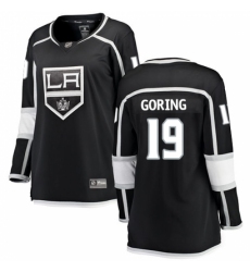 Women's Los Angeles Kings #19 Butch Goring Authentic Black Home Fanatics Branded Breakaway NHL Jersey