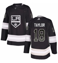 Men's Adidas Los Angeles Kings #18 Dave Taylor Authentic Black Drift Fashion NHL Jersey