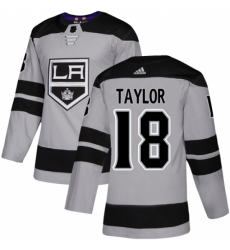 Men's Adidas Los Angeles Kings #18 Dave Taylor Premier Gray Alternate NHL Jersey