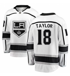 Men's Los Angeles Kings #18 Dave Taylor Authentic White Away Fanatics Branded Breakaway NHL Jersey
