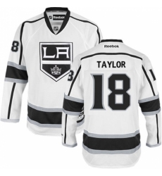 Men's Reebok Los Angeles Kings #18 Dave Taylor Authentic White Away NHL Jersey
