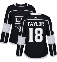 Women's Adidas Los Angeles Kings #18 Dave Taylor Authentic Black Home NHL Jersey