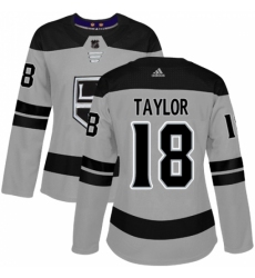 Women's Adidas Los Angeles Kings #18 Dave Taylor Authentic Gray Alternate NHL Jersey