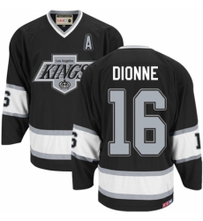 Men's CCM Los Angeles Kings #16 Marcel Dionne Authentic Black Throwback NHL Jersey