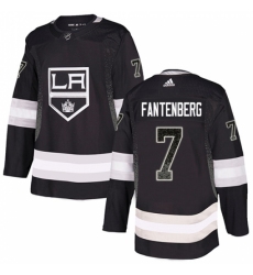 Men's Adidas Los Angeles Kings #7 Oscar Fantenberg Authentic Black Drift Fashion NHL Jersey