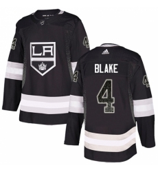 Men's Adidas Los Angeles Kings #4 Rob Blake Authentic Black Drift Fashion NHL Jersey