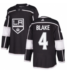 Men's Adidas Los Angeles Kings #4 Rob Blake Authentic Black Home NHL Jersey