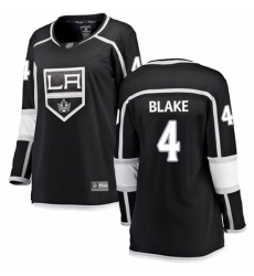 Women's Los Angeles Kings #4 Rob Blake Authentic Black Home Fanatics Branded Breakaway NHL Jersey