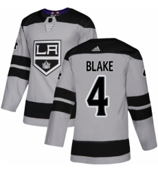 Youth Adidas Los Angeles Kings #4 Rob Blake Authentic Gray Alternate NHL Jersey