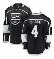Youth Los Angeles Kings #4 Rob Blake Authentic Black Home Fanatics Branded Breakaway NHL Jersey