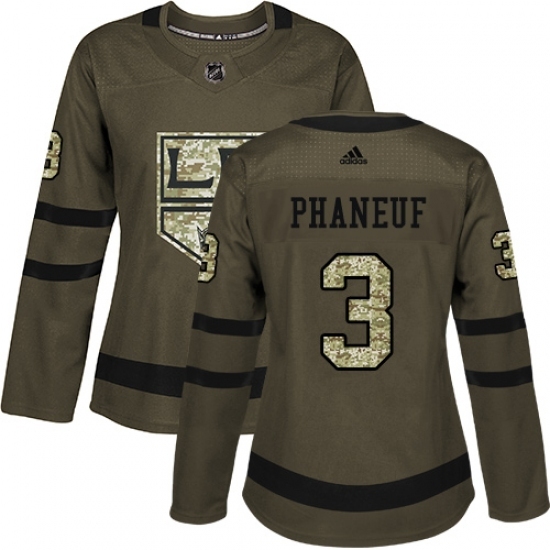 Women's Adidas Los Angeles Kings #3 Dion Phaneuf Authentic Green Salute to Service NHL Jersey Women's Adidas Los Angeles Kings #3 Dion Phaneuf Authentic Green Salute to Service NHL Jersey