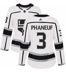 Women's Adidas Los Angeles Kings #3 Dion Phaneuf Authentic White Away NHL Jersey Women's Adidas Los Angeles Kings #3 Dion Phaneuf Authentic White Away NHL Jersey