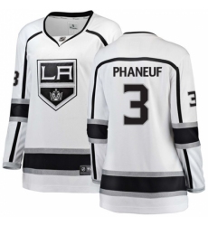 Women's Los Angeles Kings #3 Dion Phaneuf Authentic White Away Fanatics Branded Breakaway NHL Jersey Women's Los Angeles Kings #3 Dion Phaneuf Authentic White Away Fanatics Branded Breakaway NHL Jersey