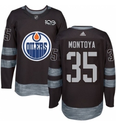 Men's Adidas Edmonton Oilers #35 Al Montoya Authentic Black 1917-2017 100th Anniversary NHL Jersey Men's Adidas Edmonton Oilers #35 Al Montoya Authentic Black 1917-2017 100th Anniversary NHL Jersey