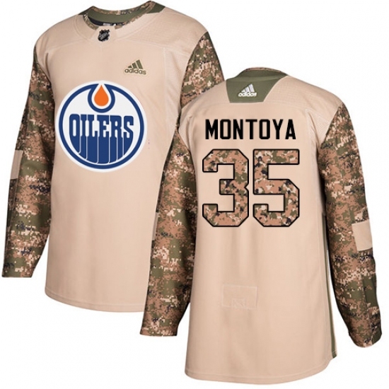 Men's Adidas Edmonton Oilers #35 Al Montoya Authentic Camo Veterans Day Practice NHL Jersey Men's Adidas Edmonton Oilers #35 Al Montoya Authentic Camo Veterans Day Practice NHL Jersey