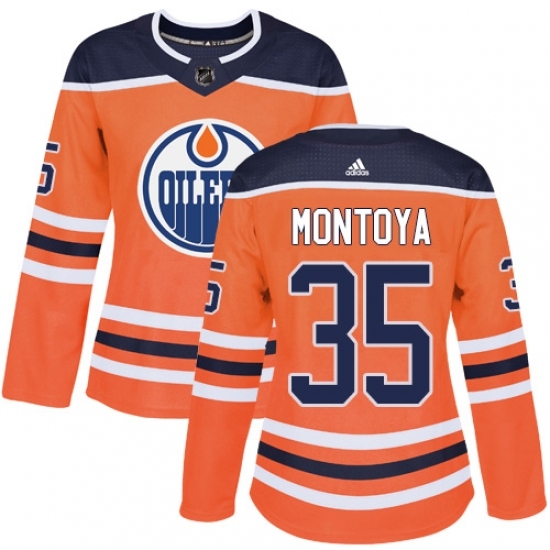 Women's Adidas Edmonton Oilers #35 Al Montoya Authentic Orange Home NHL Jersey Women's Adidas Edmonton Oilers #35 Al Montoya Authentic Orange Home NHL Jersey