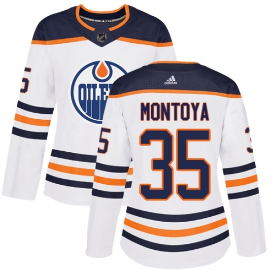 Women's Adidas Edmonton Oilers #35 Al Montoya Authentic White Away NHL Jersey Women's Adidas Edmonton Oilers #35 Al Montoya Authentic White Away NHL Jersey
