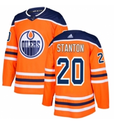 Men's Adidas Edmonton Oilers #20 Ryan Stanton Premier Orange Home NHL Jersey