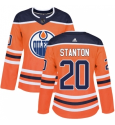 Women's Adidas Edmonton Oilers #20 Ryan Stanton Authentic Orange Home NHL Jersey