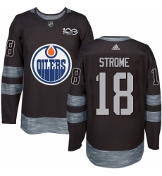 Men's Adidas Edmonton Oilers #18 Ryan Strome Authentic Black 1917-2017 100th Anniversary NHL Jersey