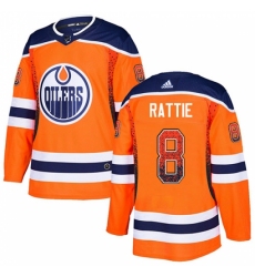 Men's Adidas Edmonton Oilers #8 Ty Rattie Authentic Orange Drift Fashion NHL Jersey