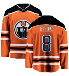 Men's Edmonton Oilers #8 Ty Rattie Fanatics Branded Orange Home Breakaway NHL Jersey