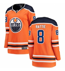 Women's Edmonton Oilers #8 Ty Rattie Fanatics Branded Orange Home Breakaway NHL Jersey