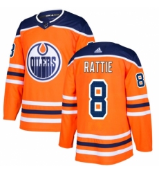 Youth Adidas Edmonton Oilers #8 Ty Rattie Authentic Orange Home NHL Jersey