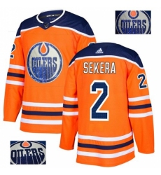 Men's Adidas Edmonton Oilers #2 Andrej Sekera Authentic Orange Fashion Gold NHL Jersey