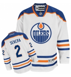 Men's Reebok Edmonton Oilers #2 Andrej Sekera Authentic White Away NHL Jersey