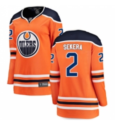 Women's Edmonton Oilers #2 Andrej Sekera Fanatics Branded Orange Home Breakaway NHL Jersey