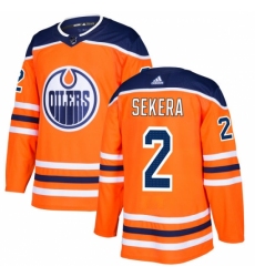 Youth Adidas Edmonton Oilers #2 Andrej Sekera Authentic Orange Home NHL Jersey