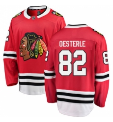 Men's Chicago Blackhawks #82 Jordan Oesterle Fanatics Branded Red Home Breakaway NHL Jersey