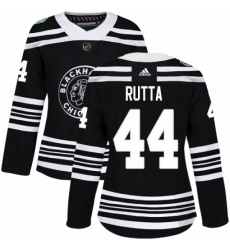 Women's Adidas Chicago Blackhawks #44 Jan Rutta Authentic Black 2019 Winter Classic NHL Jersey