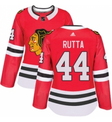 Women's Adidas Chicago Blackhawks #44 Jan Rutta Authentic Red Home NHL Jersey