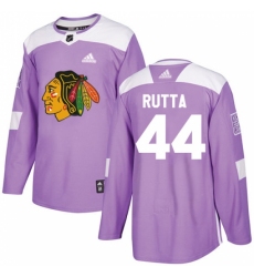 Youth Adidas Chicago Blackhawks #44 Jan Rutta Authentic Purple Fights Cancer Practice NHL Jersey