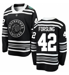 Men's Chicago Blackhawks #42 Gustav Forsling Black 2019 Winter Classic Fanatics Branded Breakaway NHL Jersey