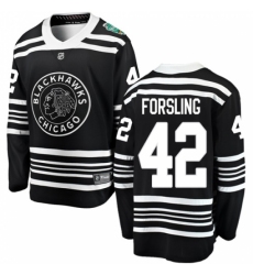 Youth Chicago Blackhawks #42 Gustav Forsling Black 2019 Winter Classic Fanatics Branded Breakaway NHL Jersey
