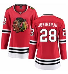 Women's Chicago Blackhawks #28 Henri Jokiharju Fanatics Branded Red Home Breakaway NHL Jersey