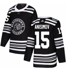 Men's Adidas Chicago Blackhawks #15 Artem Anisimov Authentic Black 2019 Winter Classic NHL Jersey