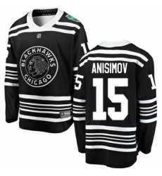 Men's Chicago Blackhawks #15 Artem Anisimov Black 2019 Winter Classic Fanatics Branded Breakaway NHL Jersey