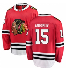 Men's Chicago Blackhawks #15 Artem Anisimov Fanatics Branded Red Home Breakaway NHL Jersey
