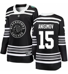 Women's Chicago Blackhawks #15 Artem Anisimov Black 2019 Winter Classic Fanatics Branded Breakaway NHL Jersey
